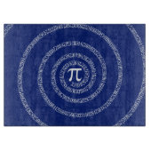 青のPiのタイポグラフィのための螺線形 カッティングボード (正面)
