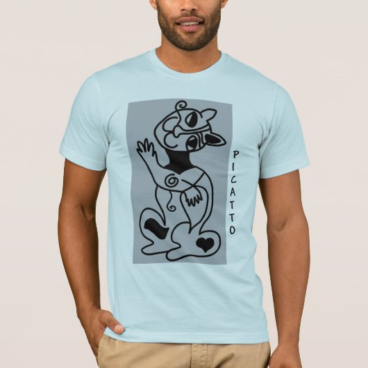 青のPICATTOの黒 Tシャツ (正面)