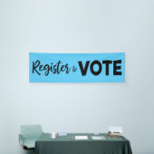 青のVote-Blackモダンタイポグラフィに登録 横断幕 (トレードショー)