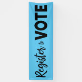 青のVote-Blackモダンタイポグラフィに登録 横断幕 (縦)