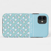 青はおもしろいのヒツジパターンを組み合わせます Case-Mate iPhoneケース (裏面(横))