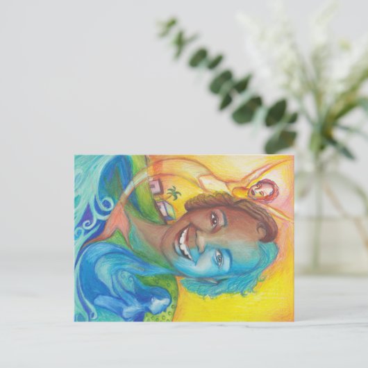 青はがき ポストカード (スタンド正面)