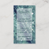 青はきらめくサロンのスパの名刺光っています 予約カード (裏面)