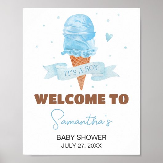 青はこちらスクープ赤ちゃんシャワーへようこそ ポスター (正面)