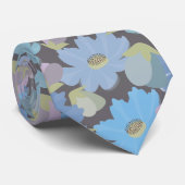 青はっきりしたいコスモスの花 ネクタイ (ロール)