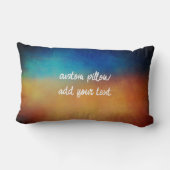 青はっきりしたとオレンジ動揺してのテキストの追加 ランバークッション (裏面)