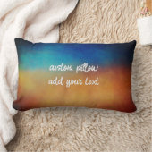 青はっきりしたとオレンジ動揺してのテキストの追加 ランバークッション (ブランケット)