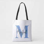 青はっきりしたと行儀 トートバッグ (正面)