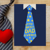 青はっきりしたと黄色の「最高のパパは今まで」父の日 ポストカード