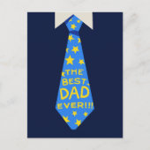 青はっきりしたと黄色の「最高のパパは今まで」父の日 ポストカード (正面)