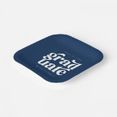 青はっきりしたモダン式卒業パーティー ペーパープレート (傾斜あり)