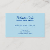 青はっきりしたモダン白クリーニング（ばちゃばちゃ）跳ねる 名刺 (裏面)