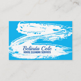 青はっきりしたモダン白クリーニング（ばちゃばちゃ）跳ねる 名刺