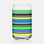 青はっきりしたライム黄ストライプのガラス缶 ガラス缶 (裏面)