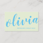 青はっきりした手書き書道 名刺 (正面)