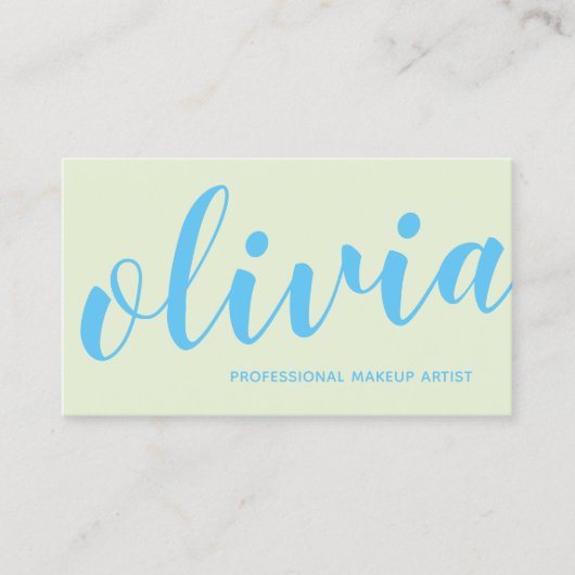 青はっきりした手書き書道 名刺 (正面)