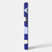 青はっきりした抽象芸術レトロ花柄 Case-Mate iPhoneケース (裏面 / 左)