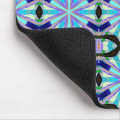 青はっきりした星の付いた幾何学模様 マウスパッド (コーナー)