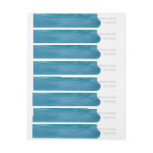 青はっきりした水色結婚波ラベル ラップアラウンドラベル (シート)