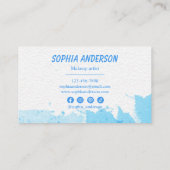 青はっきりした水色(タイポグラフィ付き) 名刺 (裏面)