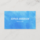 青はっきりした水色(タイポグラフィ付き) 名刺 (正面)