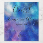 青はっきりした水色 |ワインボトルラベル ワインラベル (シングルラベル)