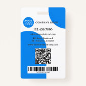 青はっきりした白レトロフォトIDバッジ バッジ (裏面)