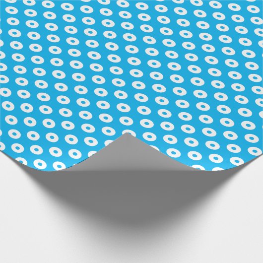 青はっきりした白水玉模様包装紙 ラッピングペーパー (角)