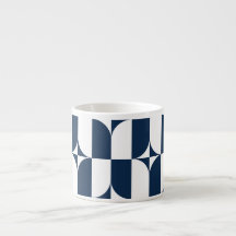 青はっきりした色と白の世紀半モダン部幾何学E