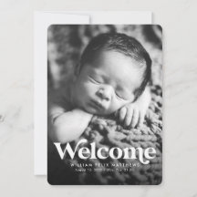 青はっきりした色の誕生のお知らせ