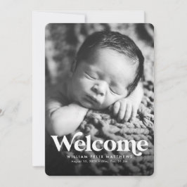 青はっきりした色の誕生のお知らせ 案内状