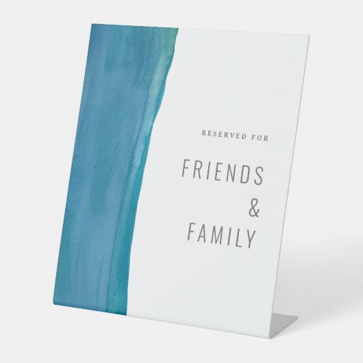 青はっきりした色結婚波 台座サイン (正面)