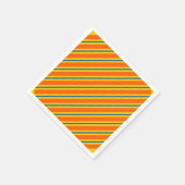 青はっきりした色、オレンジ色、黄ストライプ色 スタンダードカクテルナプキン (角)