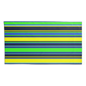 青はっきりした色、ライム、黄色の枕ストライプの箱 枕カバー (裏面-右)