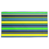 青はっきりした色、ライム、黄色の枕ストライプの箱 枕カバー (正面右)