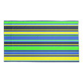 青はっきりした色、ライム、黄色の枕ストライプの箱 枕カバー (裏面-左)