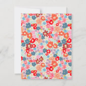 青はっきりした色QRコード結婚のゲスト情報カード 出欠カード (裏面)