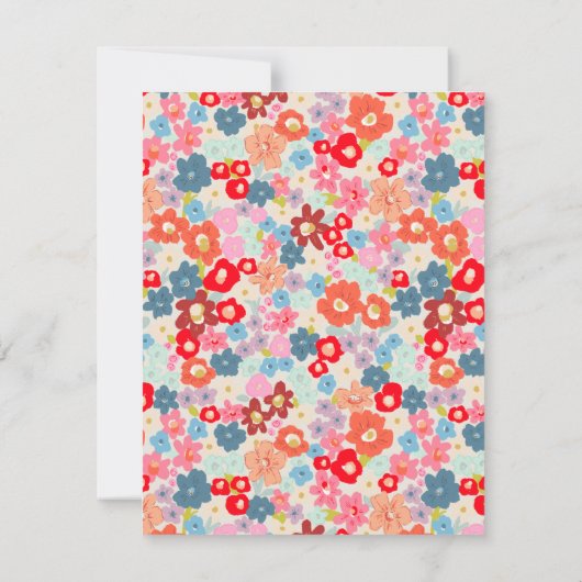 青はっきりした色QRコード結婚のゲスト情報カード 出欠カード (裏面)