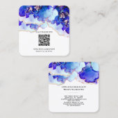 *~*青はっきりした色QRコードYummy金ゴールドメッキAP29 スクエア名刺 (正面/裏面)