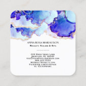 *~*青はっきりした色QRコードYummy金ゴールドメッキAP29 スクエア名刺 (裏面)