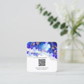 *~*青はっきりした色QRコードYummy金ゴールドメッキAP29 スクエア名刺 (スタンド正面)