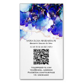 *~*青はっきりした色QRコードYummy金ゴールドメッキAP29 マグネット名刺 (正面縦)