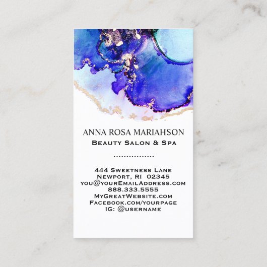 *~*青はっきりした色QRコードYummy金ゴールドメッキAP29 名刺 (裏面)