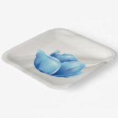 青はっきりした花 ペーパープレート (傾斜あり)