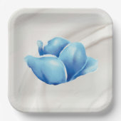 青はっきりした花 ペーパープレート (正面)