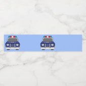 青はっきりした警察パトロールカー ペットボトルラベル (シングルラベル)