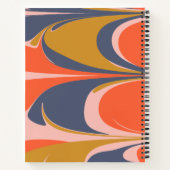 青はっきりした金ゴールド抽象デザインカスタムレシピ ノートブック (裏面)