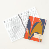 青はっきりした金ゴールド抽象デザインカスタムレシピ ノートブック (内部)