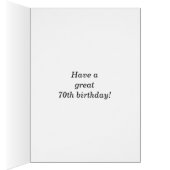 青はっきりした、フェイク金ゴールド70番目の誕生日(名前カード付き) (内側 (右))