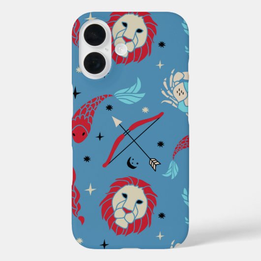 青はっきりした〔占星術の〕十二宮図 Case-Mate iPhoneケース (裏面)